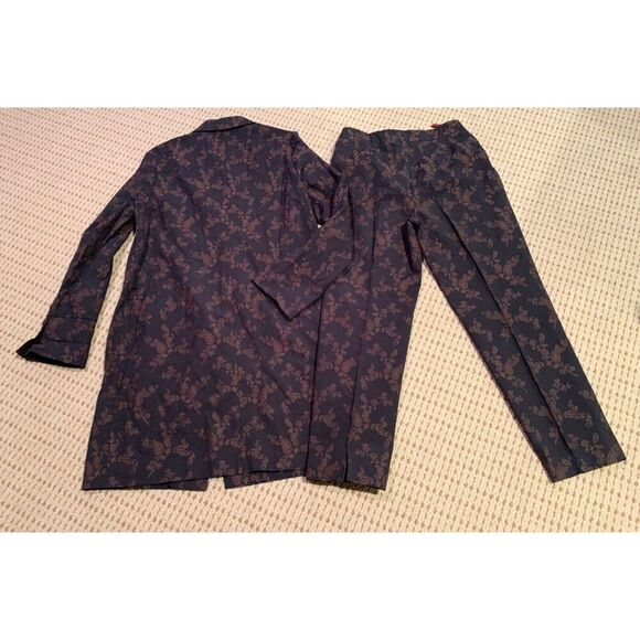 Vintage PIAZZA SEMPIONE ITALY BROCADE BLAZER CAPRI PANTS SUIT SET sz 44 46 L - Picture 4 of 12